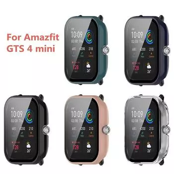 Защитный чехол для ПК для Amazfit GTS 4 Mini, полноэкранный защитный чехол, пленка для H-uami Amazfit GTS4 Mini, защитный чехол-бампер One Size чёрный