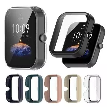 Защитный чехол для ПК для Huami Amazfit Bip 3/Amazfit Bip3 Pro, защитная пленка из закаленного стекла, аксессуары для экрана слоновая кость