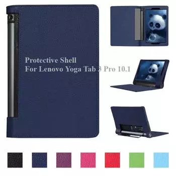 Защитный чехол для планшета Lenovo Yoga Tab 3 Pro 10.1 YT3-X90F X90L, чехол для tab3 Plus YT-X703f X703L, кожаный флип-чехол Flio из искусственной кожи темно-синий