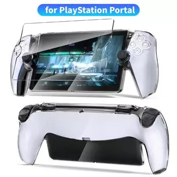 Защитный чехол для PlayStation Portal с защитой экрана из закаленного стекла, прозрачный жесткий чехол для ПК, наборы аксессуаров для PS Portal