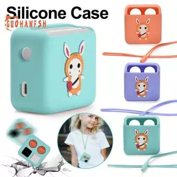 Защитный чехол для плеера, противоударный мини-детский силиконовый чехол для аудиоплеера с ремешком для защиты от потери для Yoto - защитный аксессуар фиолетовый