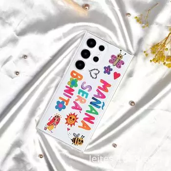 Защитный чехол для полного объектива Samsung S23A55 Rainbow с английской окраской и защитой от падения Samsung A34 прозрачный