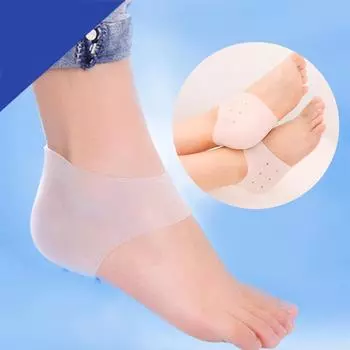 Защитный чехол для пятки, противоболевой защитный чехол для стопы, силиконовый противоизносный защитный чехол для пятки, увлажняющий носок для пятки, против трещин бежевый