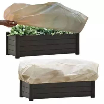 Защитный чехол для растений от холода, прямоугольный зимний чехол с защитой от замерзания, чехол для защиты от замерзания с завязкой 100cm белый