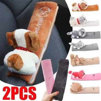 Защитный чехол для ремня безопасности автомобиля, универсальная наплечная накладка на ремень безопасности, плюшевый чехол, защитная наплечная накладка с изображением автомобильной мультяшной волшебной ленты