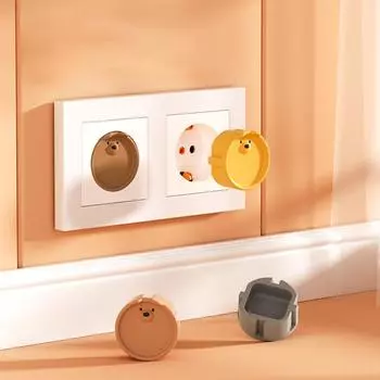 Защитный чехол для розетки европейского стандарта, силиконовый пылезащитный защитный чехол от поражения электрическим током, защита для безопасности ребенка белый