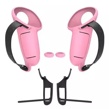 Защитный чехол для ручки Meta Quest 3/3S VR Controller Grips Нескользящая крышка батарейного отсека Силиконовый чехол Ручка для Quest 3/3S чёрный