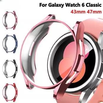 Защитный чехол для Samsung Galaxy Watch 6 Classic, 43 мм, 47 мм, экран из ТПУ, универсальный бампер, модный противоударный чехол для Galaxy Watch 6 43mm