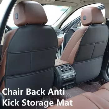 Защитный чехол для спинки автомобильного сиденья из искусственной кожи премиум-класса с губчатым наполнителем, противоударный, водонепроницаемый, всесезонный, универсальный, противоскользящий, автомобильные товары чёрный