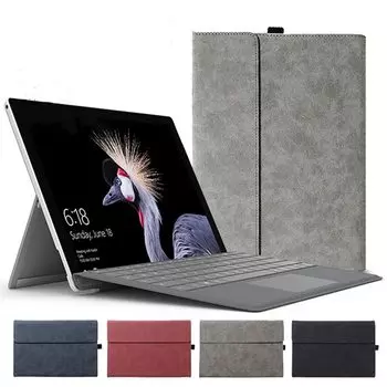 Защитный чехол для Surface Pro 8, а также кожаный чехол для ноутбука Surface Pro 8 со стилусом. Тонкий защитный чехол из полиуретана Surface Pro 8 с подставкой. серый