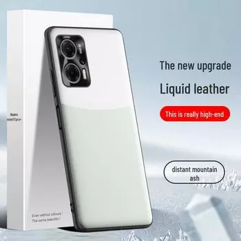 Защитный чехол для телефона из жидкой кожи Redmi Note 11T Pro, чехол против падения, цельный, возможна доставка. Redmi note11Tpro+ оранжевый/белый