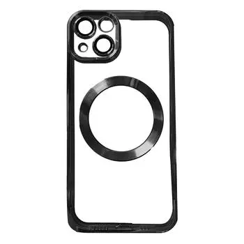 Защитный чехол для телефона Модный гальванический магнитный присоска Полностью покрытый противоударный чехол для телефона IPhone Черный для IPhone13mini