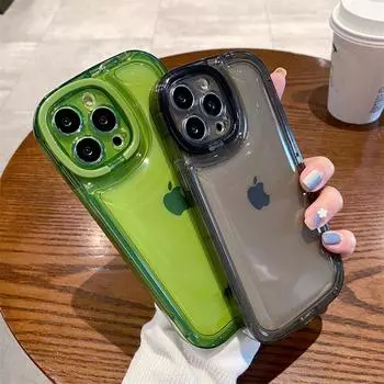 Защитный чехол для телефона с противогазовой камерой для Iphone 13 12 11 Pro Max 13pro 14max 11, противоударный бампер, держатель-подставка, мягкий прозрачный чехол For iPhone 12