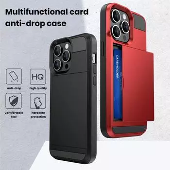Защитный чехол для телефона с противоударным, устойчивым к царапинам слотом для карты памяти, антивибрационные углы для чехла iPhone 15/15 For iphone 15 Pro красный