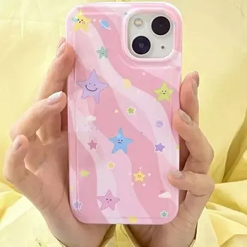 Защитный чехол для телефона со звездами Ins для Iphone 11 12 Promax 14 Pro Max 13 Promax с милой луной и планетой Imd, противоударная задняя крышка с мультяшным рисунком For iphone 14