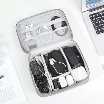 Защитный чехол для телефонного шнура, органайзер для прокладки кабелей, сумка для хранения цифровых продуктов, органайзер для кабелей, органайзер для проводов, устройство для укладки шнура темно-синий