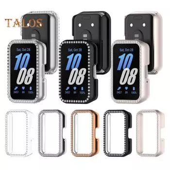 Защитный чехол для умных часов со сверкающим искусственным бриллиантом, противоударный, ударопрочный, защитный корпус для часов для SamsungGalaxy Fit3 чёрный