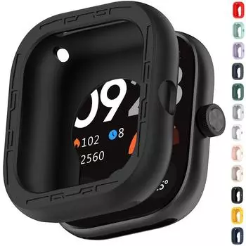 Защитный чехол для Xiaomi Redmi Watch 4, аксессуары для смарт-часов, силиконовый защитный чехол для Redmi Watch 4 for Redmi watch 4 чёрный