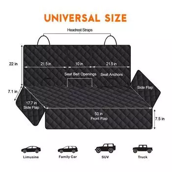 Защитный чехол для заднего сиденья автомобиля для собак, водонепроницаемый, устойчивый к грязи, чехол для сиденья для домашних животных, черный наплечный ремень, гамак, матрас для путешествий для домашних животных
