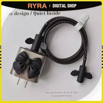 Защитный чехол для зарядного устройства Apple 20 Вт. Защитный чехол подходит для iPhone. Защитный чехол с головкой кабеля в стиле банта. one size