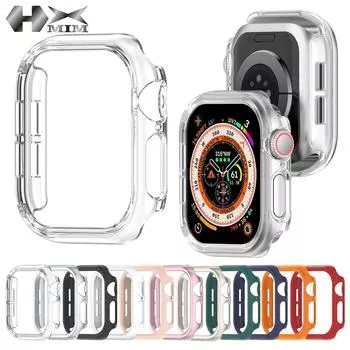 Защитный чехол Frosted Hollow Shell для Apple Watch 8/9/10 45MM прозрачный