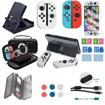 Защитный чехол и аксессуары для Nintendo Switch OLED — набор из 25 предметов 25 in 1 чёрный