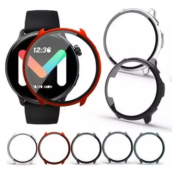 Защитный чехол из ПК + закаленного стекла для Mibro Watch Lite 2, полноэкранный защитный чехол-бампер For Mibro Lite 2 чёрный