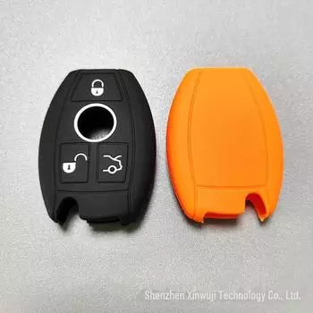 Защитный чехол из силикона для ключей Mercedes-Benz для автомобилей классов A, C, E и других, совместим с моделями C200L, GLC260, CLA, GLA200. синий