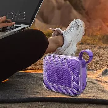 Защитный чехол из ТПУ для портативного динамика JBL Go 4 BT, устойчивый к падениям, противоскользящий, прозрачный чехол с защитой от ударов чёрный