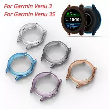 Защитный чехол из ТПУ для умных часов Garmin Venu 3 3S, прозрачный мягкий силиконовый бампер, защитная оболочка Venu3, аксессуары For Garmin Venu 3S фиолетовый