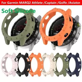 Защитный чехол из ТПУ для умных часов Garmin MARQ2 Athlete Captain Golfer Aviator, силиконовый защитный чехол Shell MARQ 2 For MARQ2 Aviator зелёный