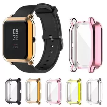 Защитный чехол из ТПУ для Xiaomi Huami Amazfit Pop/Pop Pro/GTS 2 Mini/Bip Lite/Bip U/Bip S, полноэкранный защитный чехол, рамка-бампер прозрачный белый