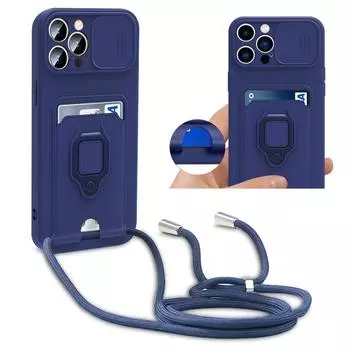 Защита камеры с веревкой TPU чехол для iPhone 15 14 13 12 Pro Max Samsung A55 A35 A15 A25 A54 A24 A14 A53 A33 A13 Redmi Note 13 12 11 10 OPPO чехол iPhone 13 чёрный