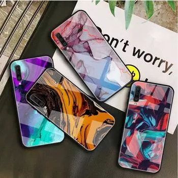 Защитный чехол из закаленного стекла с рисунком для Samsung Galaxy A10S A10E A20S A20E A30S A40 A50S A60 A70 A80 A90 A6 A7 A8, чехол A10S