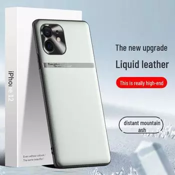 Защитный чехол из жидкой кожи для Apple 12 — чехол против падения и обрастания, индивидуальная доставка iPhone 12 чёрный