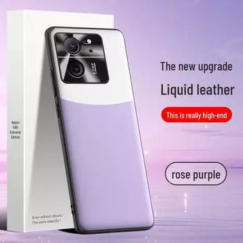 Защитный чехол из жидкой кожи для Redmi K60 Extreme Edition — защита от падений, цельная конструкция, возможна доставка. Redmi K60 Extreme Edition чёрный/белый