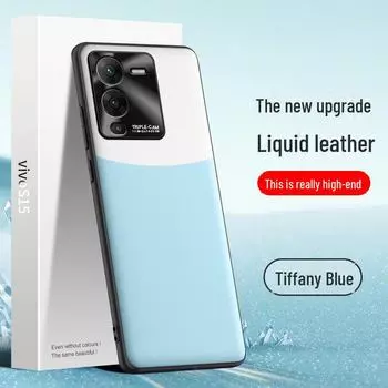 Защитный чехол из жидкой кожи для vivoS15, устойчивый к падениям и загрязнениям. Цельная конструкция, идеально подходящая для защиты мобильного телефона. vivoS15 белый/красный