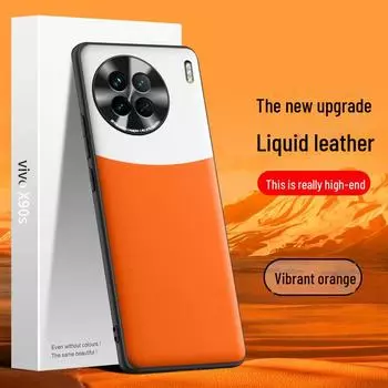 Защитный чехол из жидкой кожи для vivoX90, устойчивый к падениям и пятнам, цельный дизайн vivoX90s