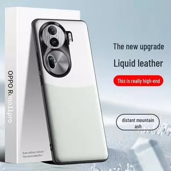 Защитный чехол из жидкой кожи для защиты от падения для Oppo Reno11 Pro, цельный дизайн, подходит для мобильных телефонов. oppoReno11pro белый/чёрный