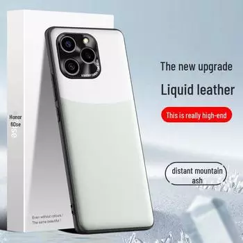 Защитный чехол из жидкой кожи для защиты от падений и загрязнений для мобильного телефона Honor 60se Honor 60se белый/серый