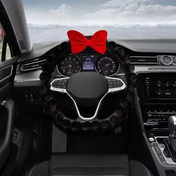Защитный чехол на руль автомобиля с дизайном в виде банта, противоскользящий защитный чехол на ручку автомобиля, аксессуары для интерьера для грузовиков