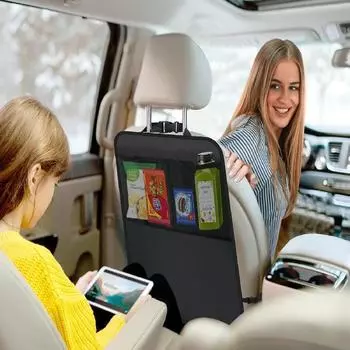 Защитный чехол на заднее сиденье, коврик для ног с органайзером, прочный водонепроницаемый чехол на заднее сиденье автомобиля, нескользящая сумка для хранения