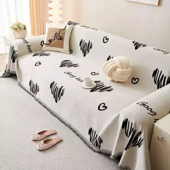 Защитный чехол от пыли и кошачьих царапин, диванное одеяло, коврик, чехол, синее, белое одеяло, одноместное четырехсезонное синельное покрывало для дивана 180x130