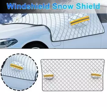 Защитный чехол от снега на лобовое стекло автомобиля с магнитными краями, износостойкий, простая установка, зима