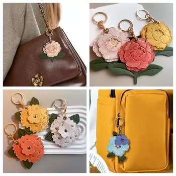 Защитный чехол Peony Flower Keylock Входная карта охранника Peach Blossom Держатель карты доступа Брелок Hydrangea-Blue