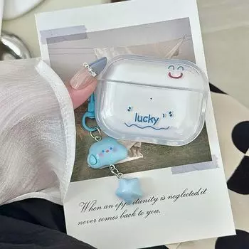 Защитный чехол Pro2 Защитный чехол для Airpods4 Активное шумоподавление Чехол для Bluetooth-наушников Apple 3-го поколения Pro 2 Рукава для наушников Корейский Милый Веселый Apple AirPods 4 [Blue Smiley] Pendant
