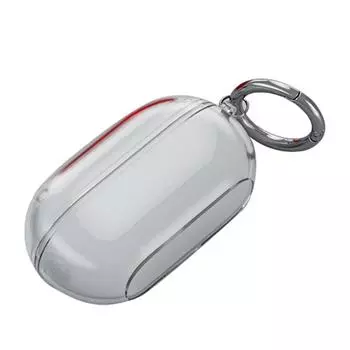 Защитный чехол, противоударный чехол для наушников, прозрачный чехол с кольцом для ключей для беспроводных наушников Beats Solo Buds прозрачный красный