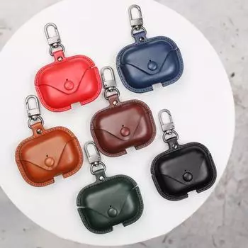 Защитный чехол пылезащитный амортизирующий чехол с полным покрытием для беспроводных наушников из искусственной кожи для серии AirPods for AirPods1/2 красный