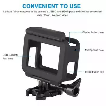Защитный чехол-рамка для экшн-камеры Gopro Hero 7 6 5 Black Border Cover Camcorder Housing Mount Camera Accessories чёрный