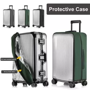 Защитный чехол с гладкой застежкой-молнией, утолщенная эластичная ткань, водонепроницаемый, 20/24/28/30 дюймов 20Inch темно-зеленого